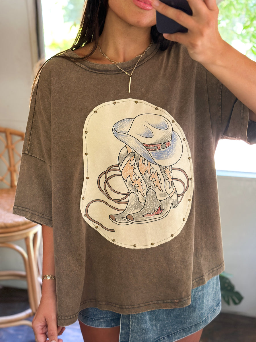 Western Mineral Wash Top  Blush