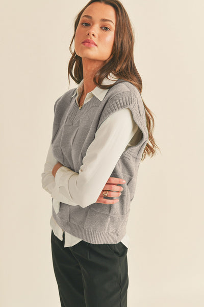 Make It Work Sweater- Heather Grey