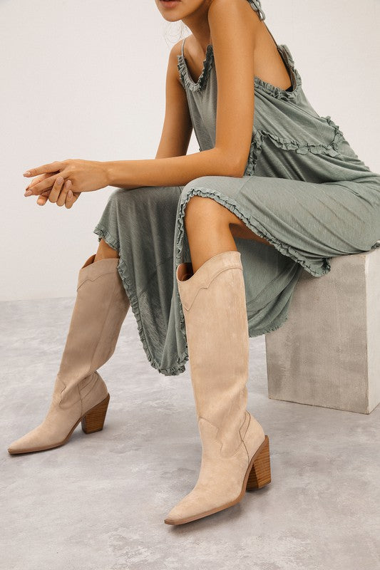 Classy Pull On Boot- Beige