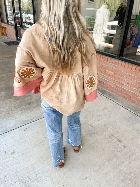 Boho Grace Top-Tan