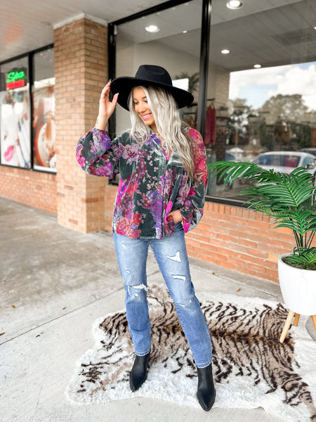 VELVET FLOWER TOP