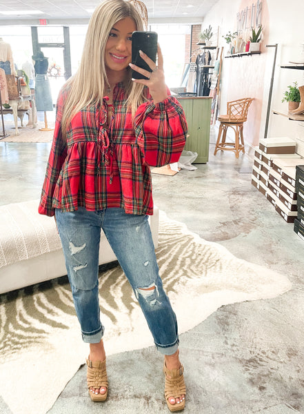 Christmas Plaid Top