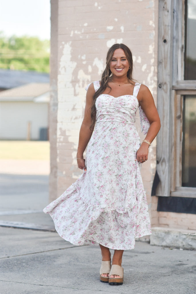 Tea and Roses Midi Dress Blush Tea and Roses Midi Dress Blush