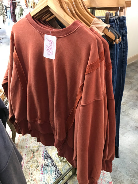 Burnout Pullover- Rust