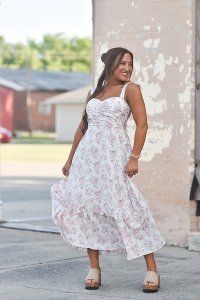 Tea and Roses Midi Dress