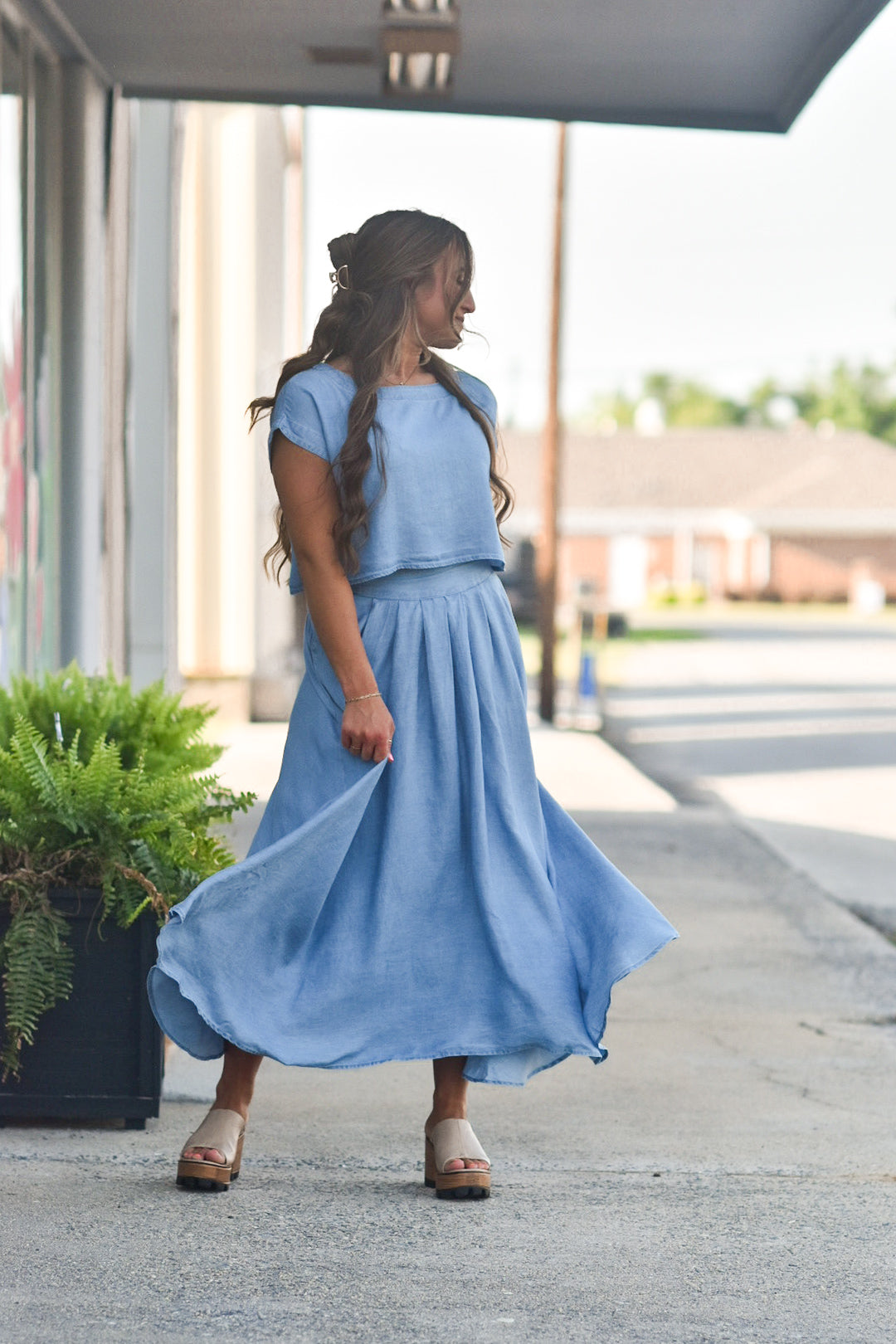 スカート todayful Chambray Gather Skirt セール】Chambray Gather Skirt（スカート）｜TODAYFUL（トゥデイフル