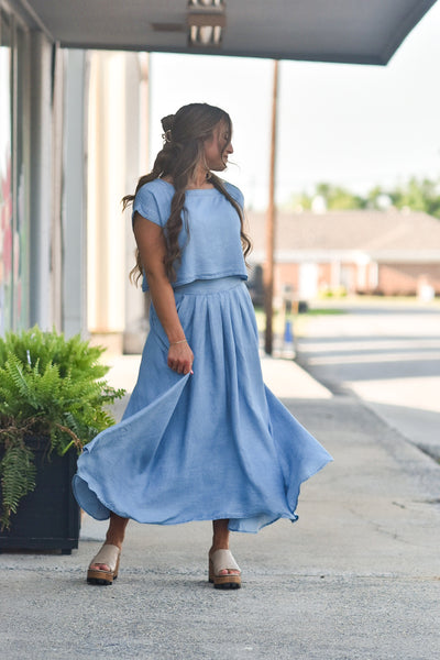 Chambray Skirt Set