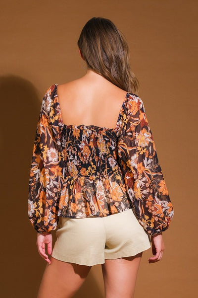 Fall Bloom Peplum Top