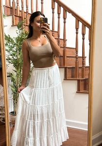 Swiss Dot Maxi Skirt - Off White