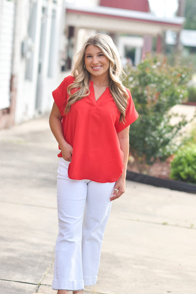 Better Than Basics Top- Tomato