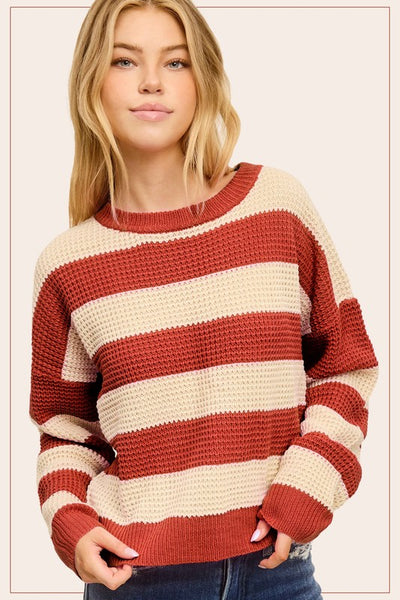 Pumpkin Spice Striped Sweater