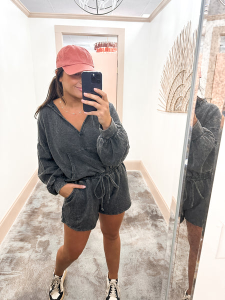 Heavy Dyed Hood Romper