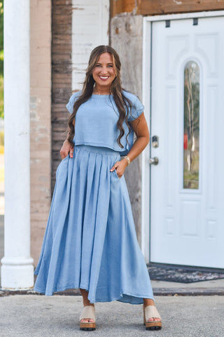 Chambray Skirt Set
