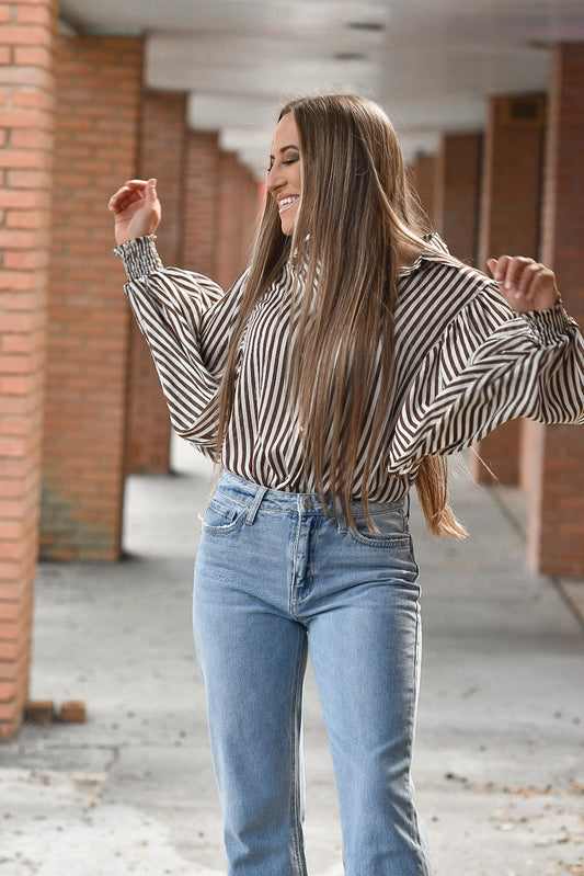 Staying Classy Striped Blouse