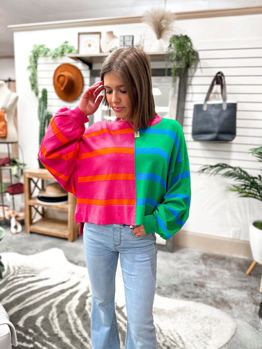 Color Block Fun Sweater