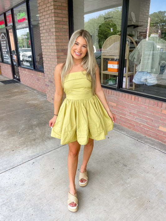 Lemon Lime Poplin Dress