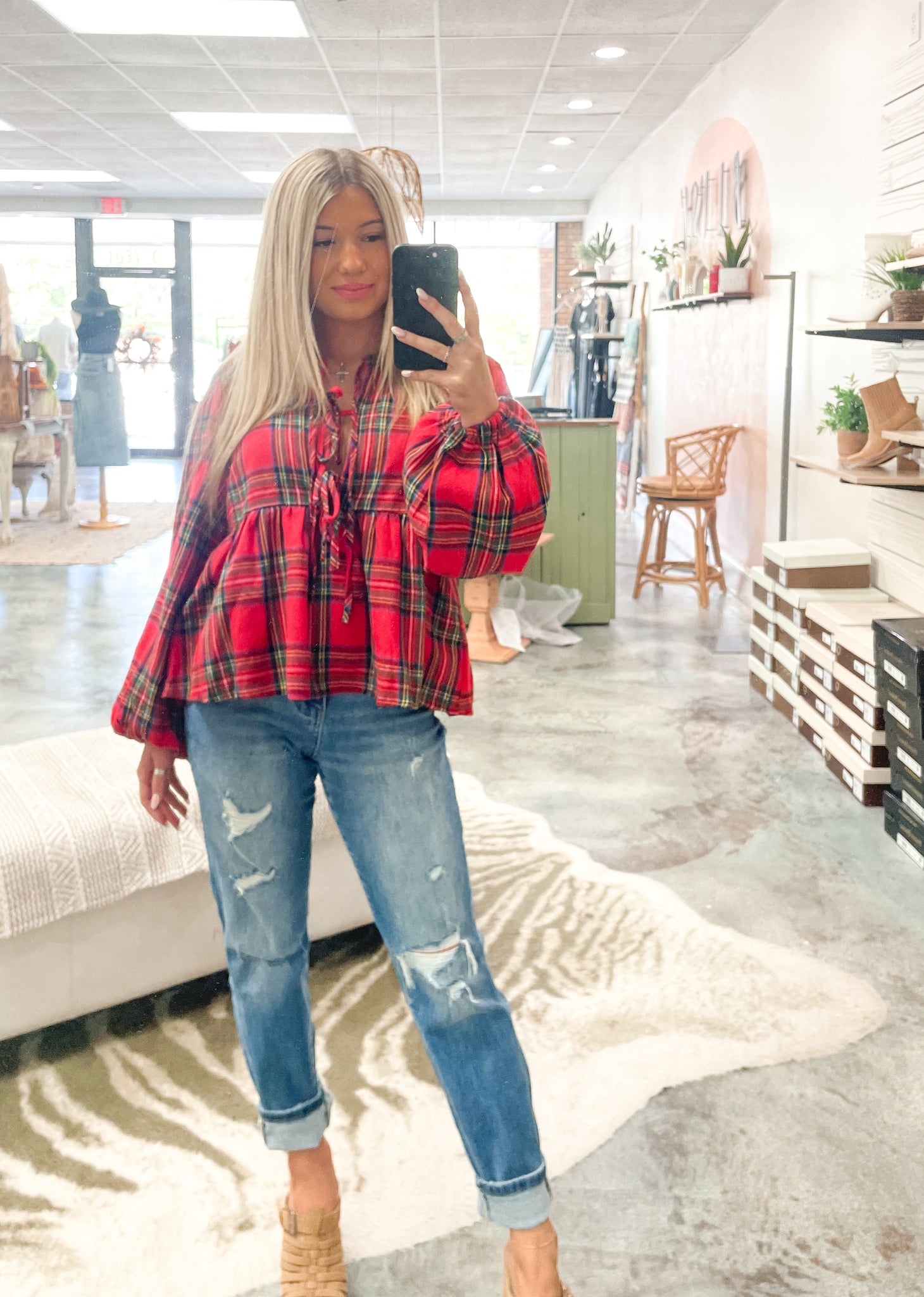 Christmas Plaid Top