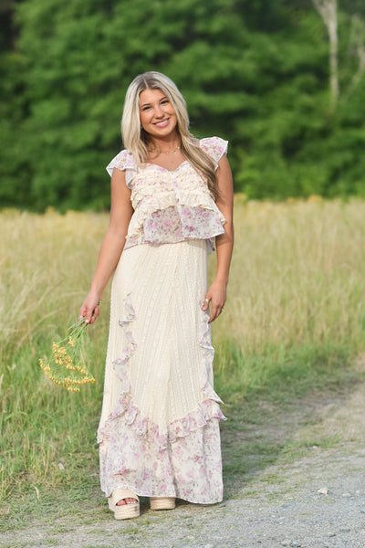 Lace and Blooms Skirt Set