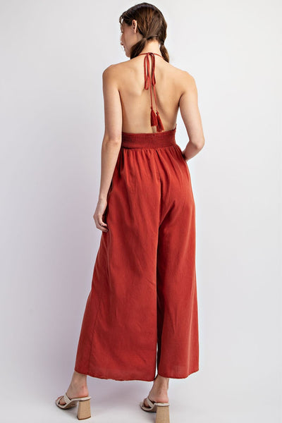 CLAY PLUNGE JUMPSUIT