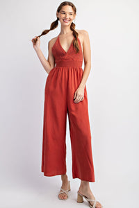 CLAY PLUNGE JUMPSUIT