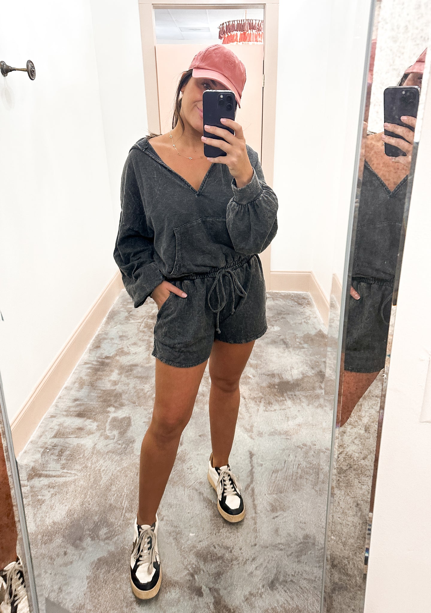 Heavy Dyed Hood Romper