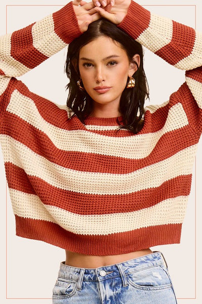 Pumpkin Spice Striped Sweater