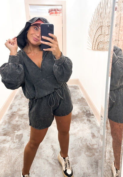 Heavy Dyed Hood Romper