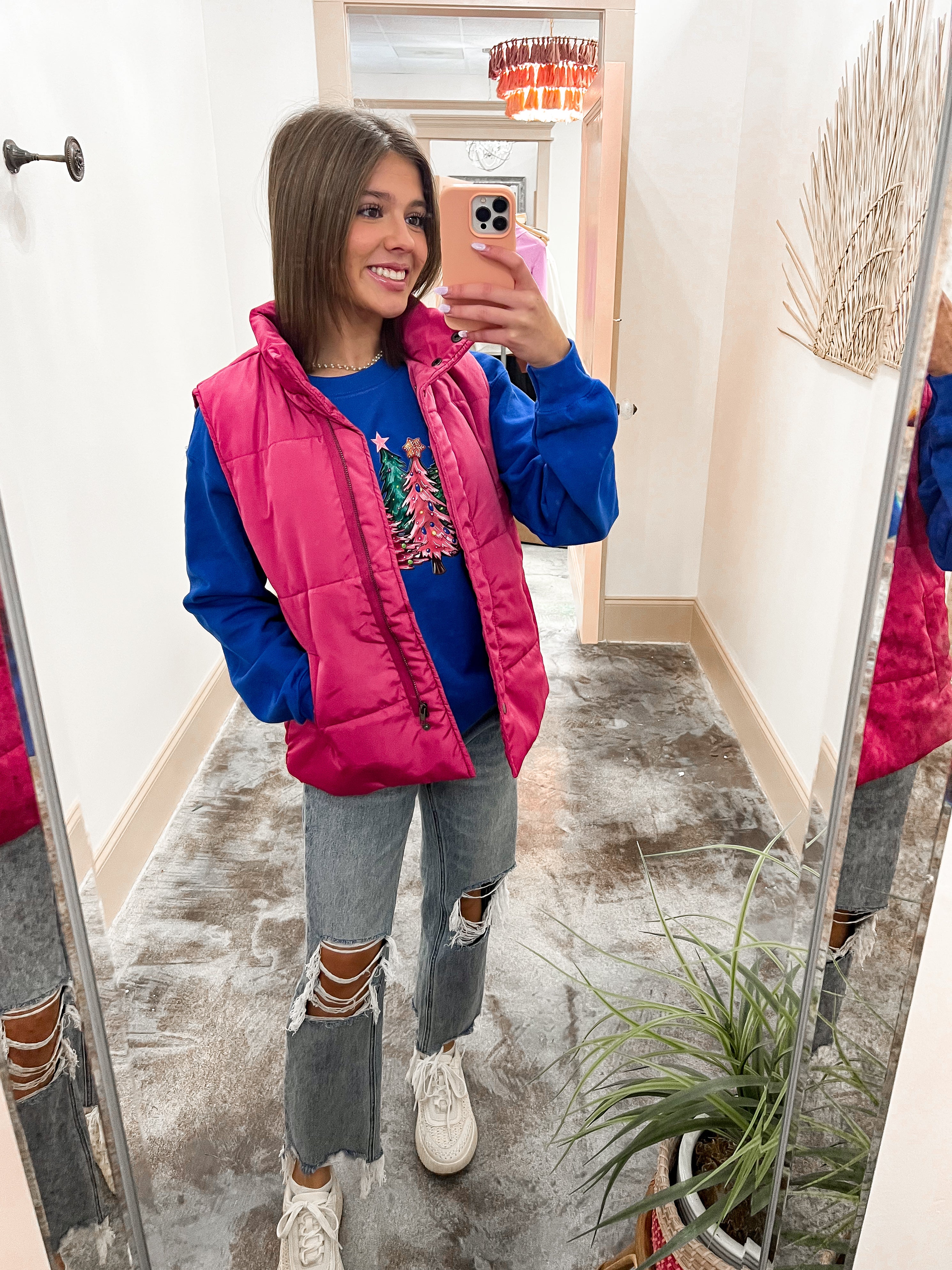 Blush puffer sales vest