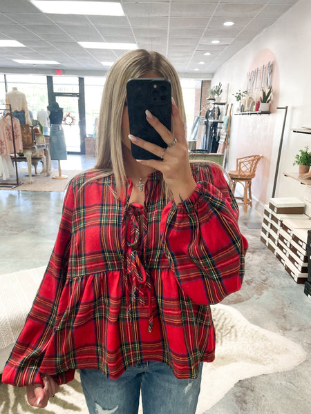 Christmas Plaid Top