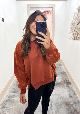 Burnout Pullover- Rust