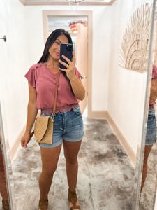 Dusty Rose Lace Top