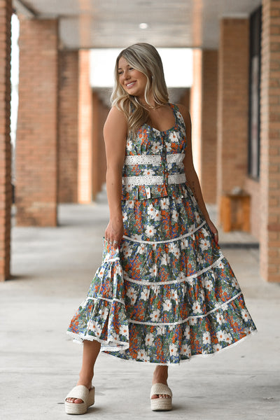 Ditsy Floral Midi Skirt