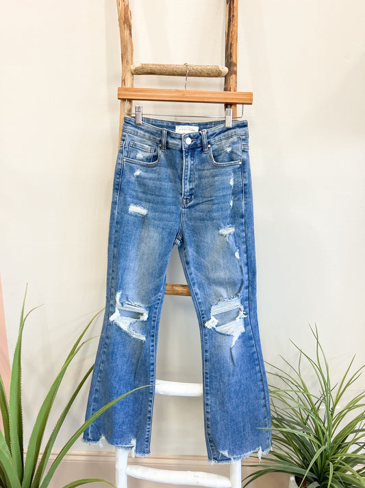 Risen Distressed Jeans -  Medium Wash