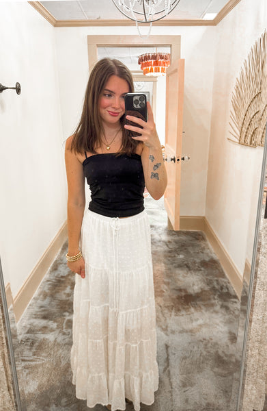 Swiss Dot Maxi Skirt - Off White