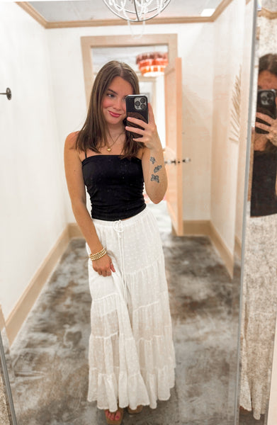 Swiss Dot Maxi Skirt - Off White