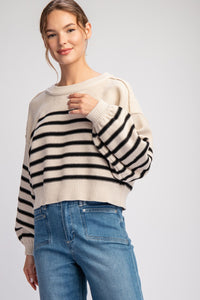 STRIPED CROP SWEATER