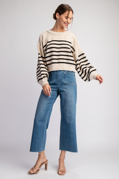 STRIPED CROP SWEATER