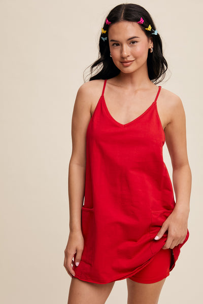 SPORTY MINI DRESS- RED