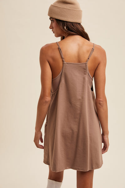 SPORTY MINI DRESS-TAUPE