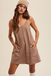 SPORTY MINI DRESS-TAUPE