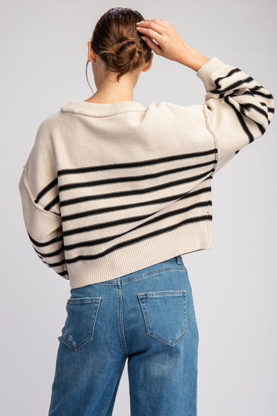 STRIPED CROP SWEATER