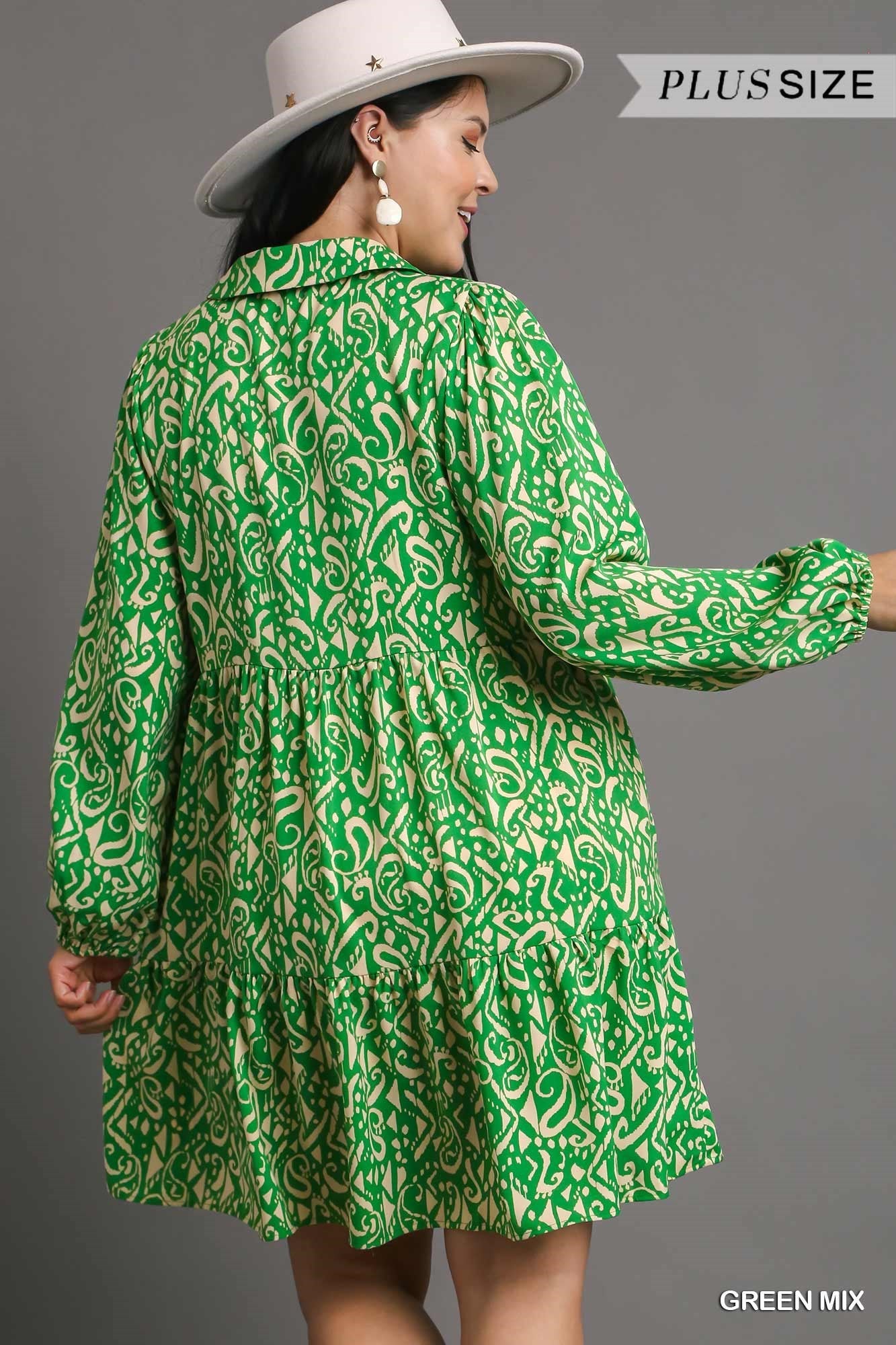 Green Swing Dress-Curvy