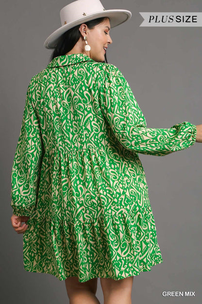 Green Swing Dress-Curvy