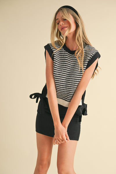 Chic Stripes Tie Vest