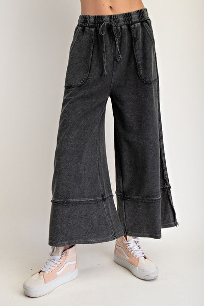 Mineral Washed Terry Palazzo Pant