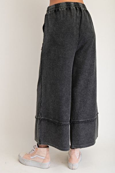 Mineral Washed Terry Palazzo Pant