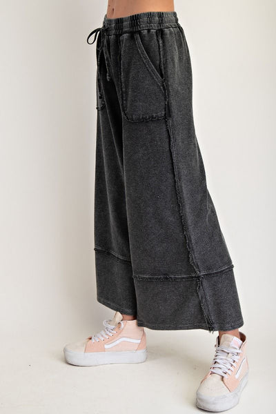Mineral Washed Terry Palazzo Pant