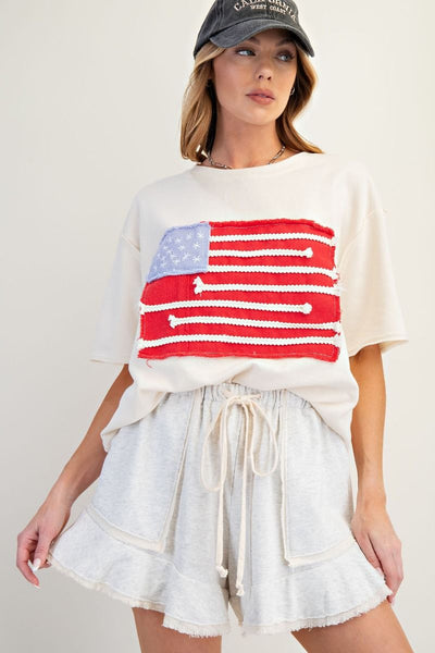 Ruffle Bottom Heather Shorts