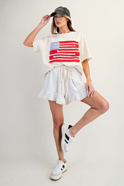 Ruffle Bottom Heather Shorts