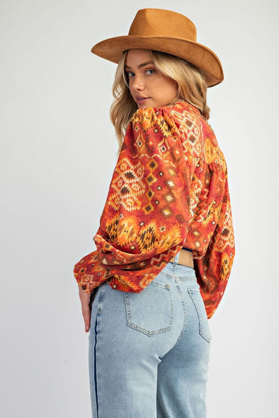 South West Print Blouse